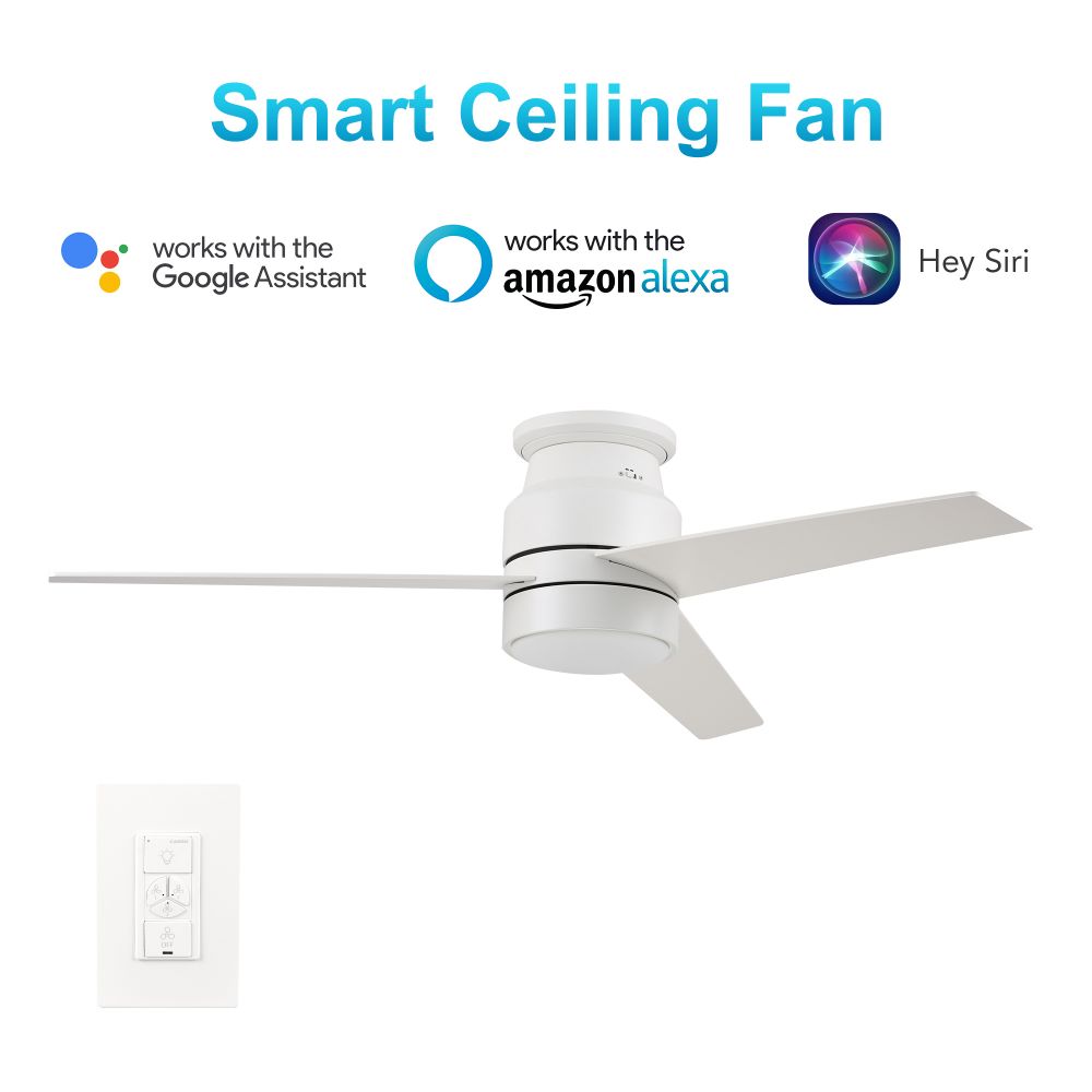 Carro USA VWGS-523B-L11-W1-1 Raiden 52-inch-inch Indoor Smart Ceiling Fan with LED Light Kit and Wall Control, Works with Alexa/Google Home/Siri